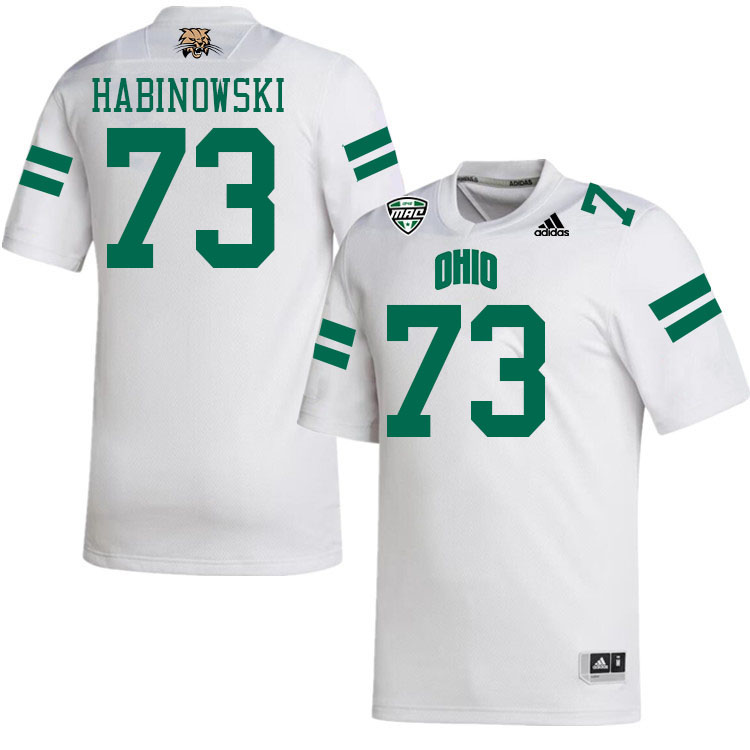 Ohio Bobcats #73 Joseph Habinowski College Football Jerseys Stitched-White